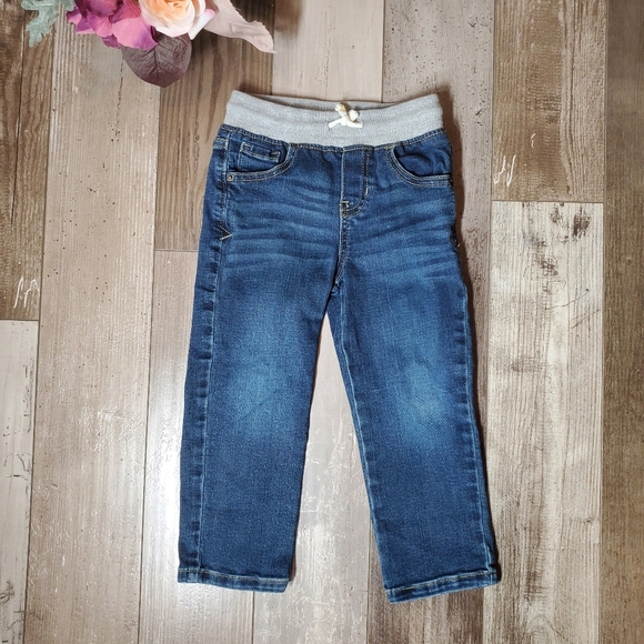 Cat & Jack Dark Wash Blue Pull-On Straight Jeans Size 3T Toddler Boy NWOT - Picture 1 of 9